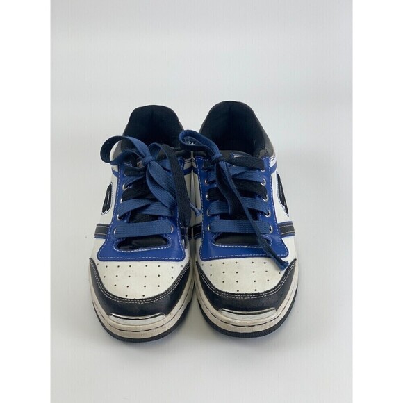 Skechers SKX Leather Sneakers Blue Black White 91787L Lace Up Youth Boys Size 3 - Picture 4 of 11